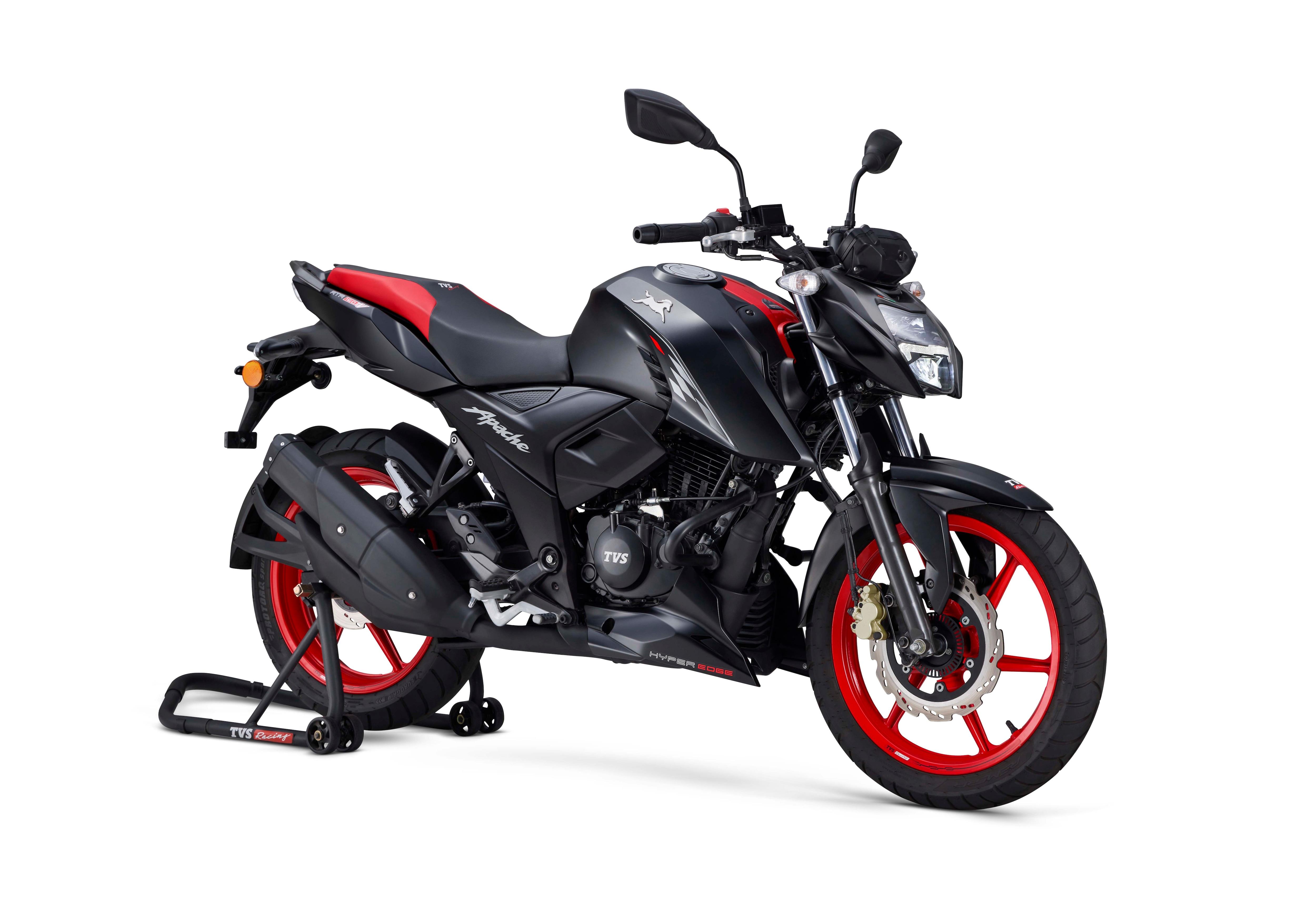 TVS Apache RTR 160 in black and red